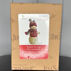 Jim Shore Nordic Noël Snowman with Red and White Scarf